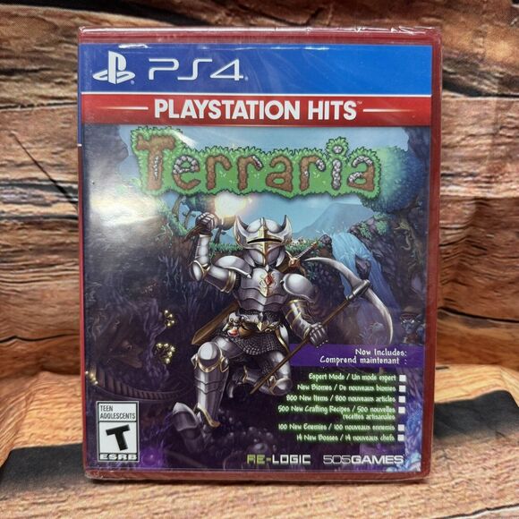 Terraria PS4 Sony PlayStation 4 Hits Game New Sealed T-Teen 505 Games Re-Logic - Picture 1 of 6
